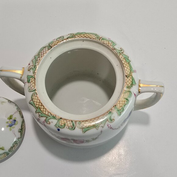 Unique Antique / Vintage Sugar Bowl with Lid, Made in Japan - Picture 6 of 7